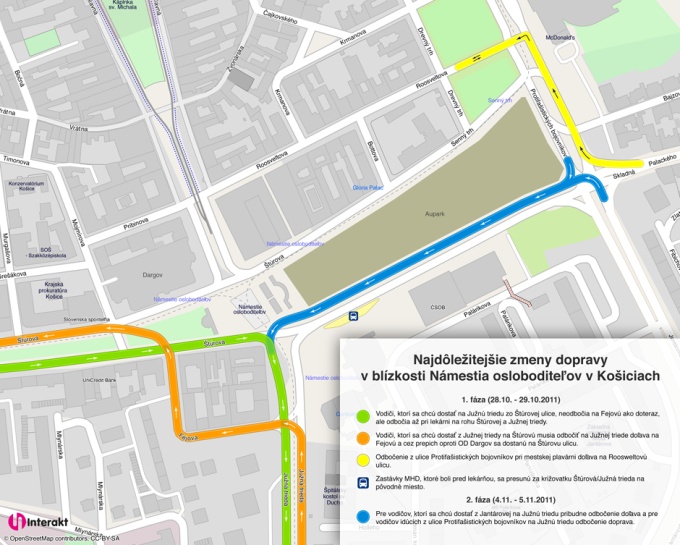 Najdôležitejšie zmeny dopravy v blízkosti Námestia osloboditeľov v Košiciach