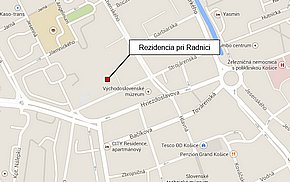 Rezidencia pri radnici - Strojárenská Košice - lokalita