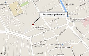 Rezidencia pri radnici - Strojárenská Košice - lokalita