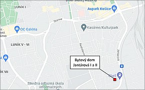 Bytový dom Jantárová I a II Košice - Lokalita