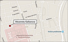 Projekt Mezonety Gaštanova - lokalita