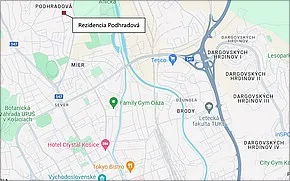 Rezidencia Podhradová Košice - Lokalita
