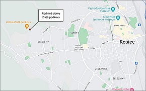 Rodinné domy v areáli Koliby Zlatá podkova Košice - Lokalita